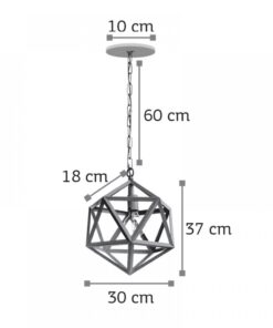 InLight Κρεμαστό φωτιστικό από μαύρο μέταλλο 1XE27 D:30cm (4418-BL)