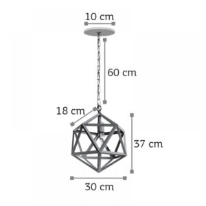 InLight Κρεμαστό φωτιστικό από μαύρο μέταλλο 1XE27 D:30cm (4418-BL)