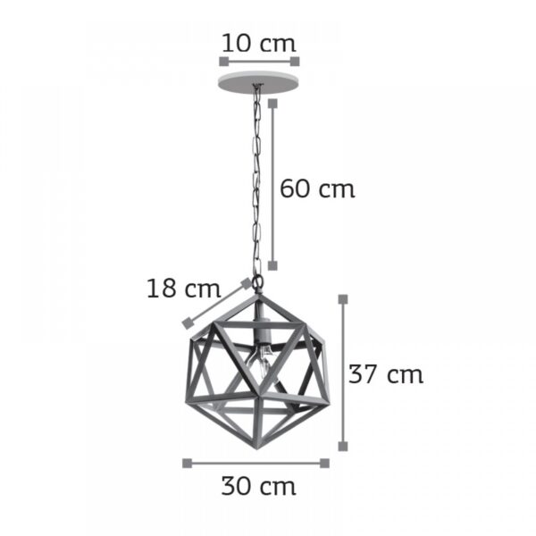 InLight Κρεμαστό φωτιστικό από μαύρο μέταλλο 1XE27 D:30cm (4418-BL)