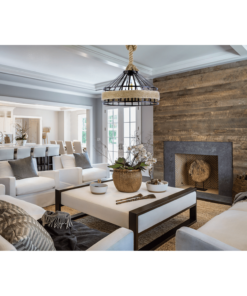 InLight Κρεμαστό φωτιστικό από καφέ σχοινί και μαύρο μέταλλο 1XE27 D:40cm (4421-BL)