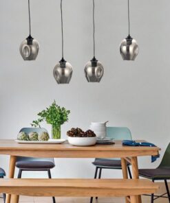 InLight Κρεμαστό φωτιστικό από νίκελ ματ μέταλλο και διάφανο γυαλί (4474-4-NM)