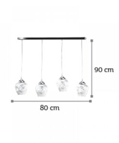 InLight Κρεμαστό φωτιστικό από νίκελ ματ μέταλλο και διάφανο γυαλί (4474-4-NM ΡΑΓΑ)