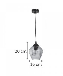 InLight Κρεμαστό φωτιστικό από μαύρο μέταλλο και φιμέ γυαλί (4474-BL)