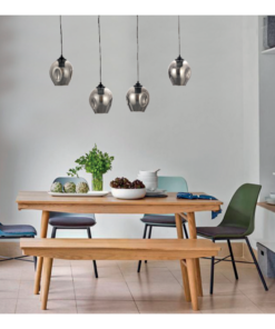 InLight Κρεμαστό φωτιστικό από μαύρο μέταλλο και φιμέ γυαλί (4474-BL)