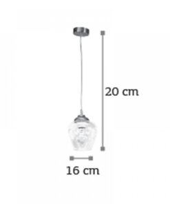 InLight Κρεμαστό φωτιστικό από νίκελ ματ μέταλλο και διάφανο γυαλί (4474-NM)