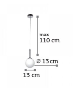 InLight Κρεμαστό φωτιστικό από χρώμιο μέταλλο και λευκή οπαλίνα (4515-1)