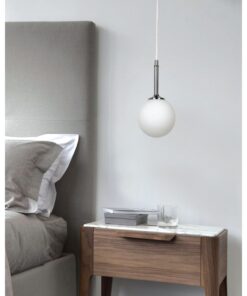 InLight Κρεμαστό φωτιστικό από χρώμιο μέταλλο και λευκή οπαλίνα (4515-1)