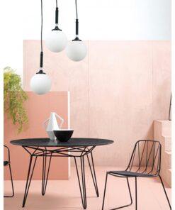 InLight Κρεμαστό φωτιστικό από χρώμιο μέταλλο και λευκή οπαλίνα (4515-3 ΡΟΖΕΤΑ)