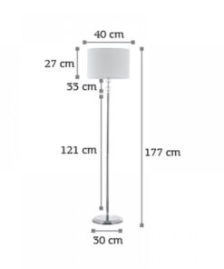 InLight Επιδαπέδιο φωτιστικό από χρώμιο μέταλλο κρύσταλλο και υφασμάτινο καπέλο (45360-Χρώμιο)