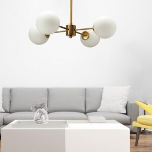 InLight Φωτιστικό Οροφής από χρυσό ματ μέταλλο και λευκή οπαλίνα 4XG9 D:45cm (5015-4)