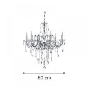 InLight Κρεμαστό φωτιστικό από χρώμιο μέταλλο γυαλί και κρύσταλλα (5243-6Φ-Χρώμιο)