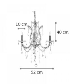 InLight Κρεμαστό φωτιστικό από οξυντέ μέταλλο γυαλί και κρύσταλλα (5244-3-Οξυντέ)