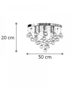 InLight Φωτιστικό οροφής από χρώμιο μέταλλο και διάφανα κρύσταλλα (5292-Γ)