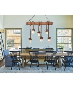 InLight Κρεμαστό φωτιστικό από καφέ σχοινί και μπαμπού (5307-6)