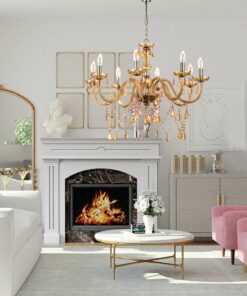 InLight Κρεμαστό φωτιστικό από μελί γυαλί και κρύσταλλα (5314-6-AMBER)