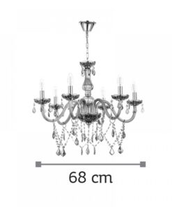 InLight Κρεμαστό φωτιστικό από φιμέ γυαλί και κρύσταλλα (5314-6-FIME)