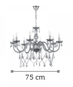 InLight Κρεμαστό φωτιστικό από φιμέ γυαλί και κρύσταλλα (5314-8-FIME)