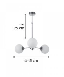 InLight Κρεμαστό φωτιστικό από χρυσό ματ μέταλλο και λευκή οπαλίνα (5316-3)