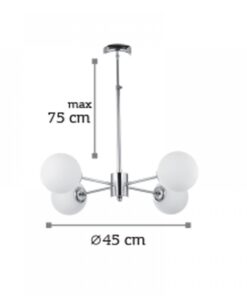 InLight Κρεμαστό φωτιστικό από χρυσό ματ μέταλλο και λευκή οπαλίνα (5316-4)