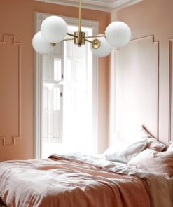 InLight Κρεμαστό φωτιστικό από χρυσό ματ μέταλλο και λευκή οπαλίνα (5316-4)