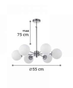 InLight Κρεμαστό φωτιστικό από χρυσό ματ μέταλλο και λευκή οπαλίνα (5316-6)