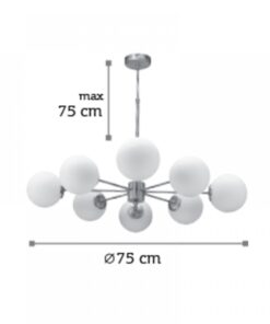 InLight Κρεμαστό φωτιστικό από χρυσό ματ μέταλλο και λευκή οπαλίνα (5316-8)