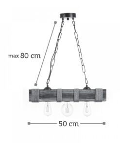 InLight Κρεμαστό φωτιστικό από ξύλο και σχοινί (5318-3)