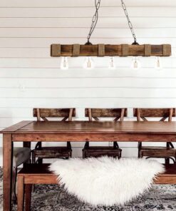 InLight Κρεμαστό φωτιστικό από ξύλο και σχοινί (5318-5)