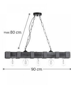 InLight Κρεμαστό φωτιστικό από ξύλο και σχοινί (5318-5)