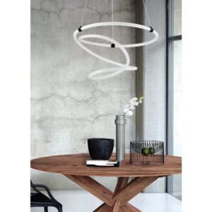 InLight Κρεμαστό φωτιστικό από μαύρο μέταλλο και σωλήνα PVC (6020)