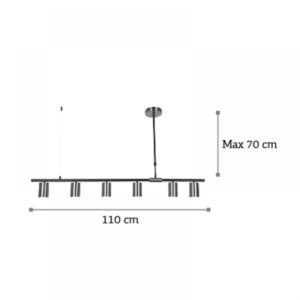 InLight Κρεμαστό φωτιστικό από χρυσαφί και μαύρο μέταλλο (6039)