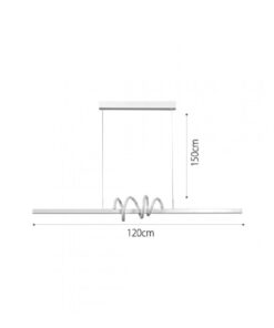 InLight Κρεμαστό φωτιστικό LED 40W 3CCT (by switch on base) σε λευκό χρώμα D:120cm (6075-WH)