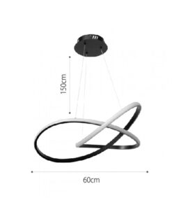 InLight Κρεμαστό φωτιστικό LED 48W 3CCT (by switch on base) σε χρώμιο D:60cm (6082-CH)