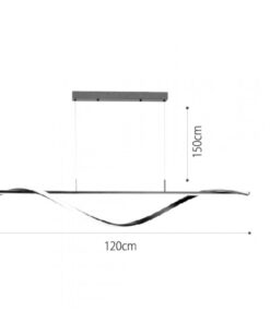 InLight Κρεμαστό φωτιστικό LED 40W 3CCT (by switch on base) σε μαύρο χρώμα D:120cm (6084-BL)