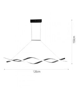 InLight Κρεμαστό φωτιστικό LED 40W 3CCT (by switch on base) σε μαύρο χρώμα D:120cm (6085-BL)