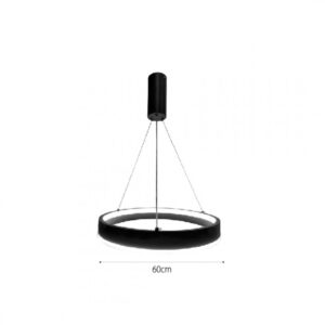 InLight Κρεμαστό φωτιστικό LED 60W 3CCT (by switch on base) σε μαύρο χρώμα D:60cm (6090-BL)