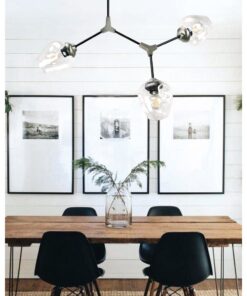 InLight Κρεμαστό φωτιστικό από μαύρο μέταλλο και διάφανο γυαλί (6129-3-ΝΜ)