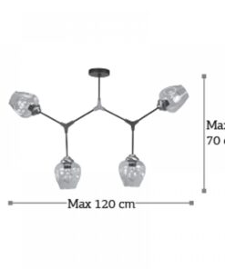 InLight Κρεμαστό φωτιστικό από μαύρο μέταλλο και διάφανο γυαλί (6129-4-ΝΜ)
