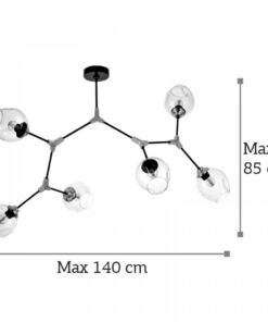 InLight Κρεμαστό φωτιστικό από μαύρο μέταλλο και διάφανο γυαλί (6129-6-ΝΜ)