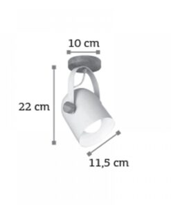InLight Επιτοίχιο σποτ από λευκό μέταλλο και ξύλο (6133-1-WH)