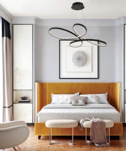 Κρεμαστό φωτιστικό LED 56W 3CCT (by switch) από αλουμίνιο σε μαύρη απόχρωση D:100cm (6150-BL)