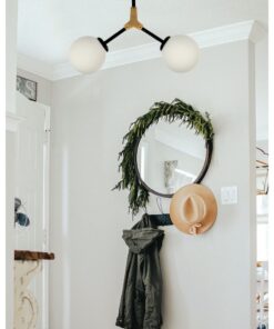 InLight Κρεμαστό φωτιστικό από μαύρο μέταλλο και λευκή οπαλίνα (6167-2-NM)