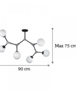 InLight Κρεμαστό φωτιστικό από μαύρο μέταλλο και λευκή οπαλίνα (6167-6-NM)