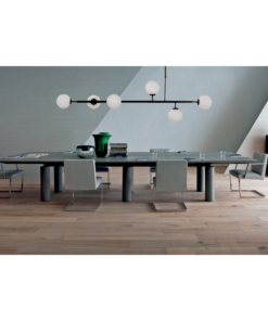 InLight Κρεμαστό φωτιστικό από μαύρο μέταλλο και λευκή οπαλίνα (6170-6-BL)