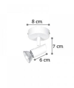 InLight Επιτοίχιο σποτ από μέταλλο σε λευκή απόχρωση (9077-1Φ-Λευκό)