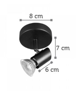 InLight Επιτοίχιο σποτ από μέταλλο σε μαύρη απόχρωση (9077-1Φ-Μαύρο)