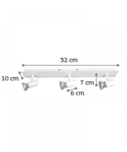 InLight Επιτοίχιο σποτ από μέταλλο σε λευκή απόχρωση (9078-3Φ-Λευκό)