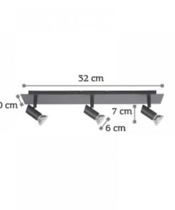 InLight Επιτοίχιο σποτ από μέταλλο σε μαύρη απόχρωση (9078-3Φ-Μαύρο)