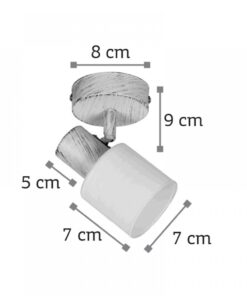 InLight Επιτοίχιο σποτ από μέταλλο σε απόχρωση λευκής πατίνας 1XE14 D:8cm (9079-1Φ-Λευκή Πατίνα)