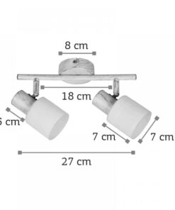 InLight Επιτοίχιο σποτ από μέταλλο σε απόχρωση λευκής πατίνας (9079-2Φ-Λευκή Πατίνα)